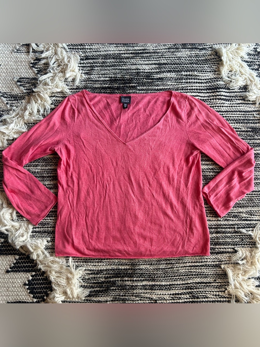 Eileen Fisher Linen Blend Lightweight Knit Top
